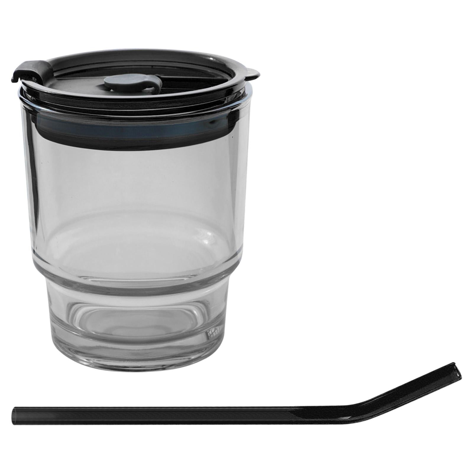 Straw Cup with Cover Dustproof Drinking Cup Household for Travel Kitchen grey 110x90mm