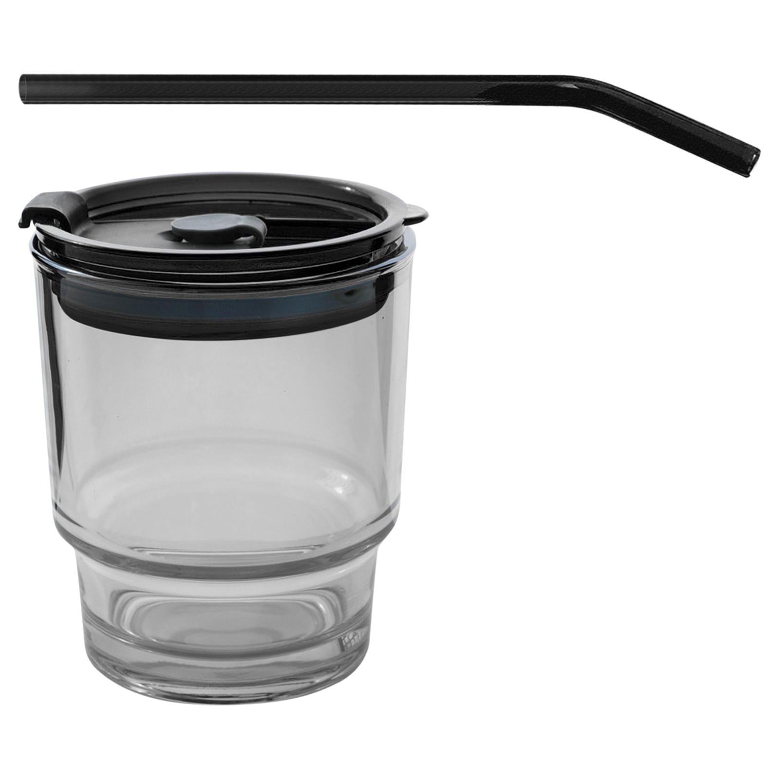 Straw Cup with Cover Dustproof Drinking Cup Household for Travel Kitchen grey 110x90mm