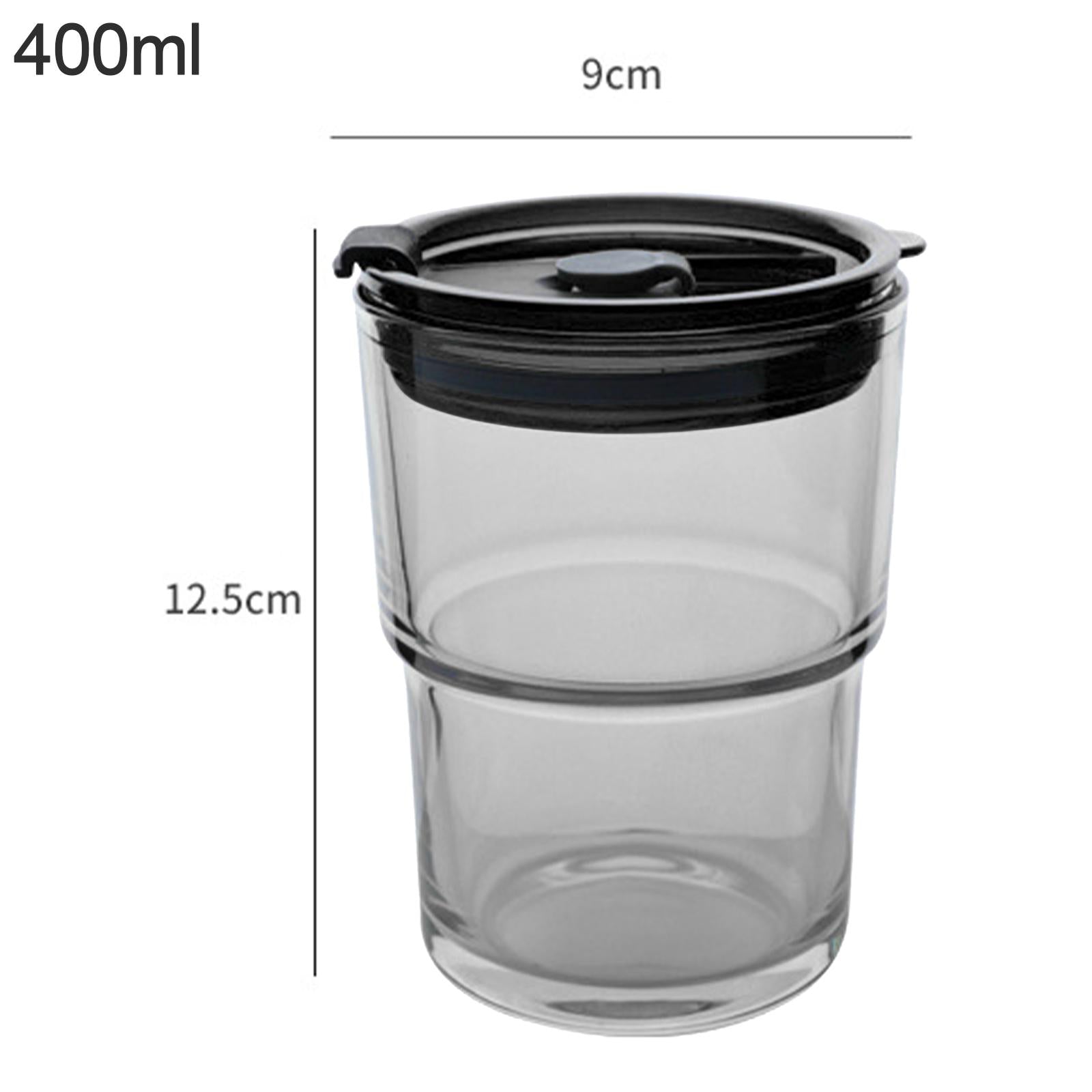 Straw Cup with Cover Dustproof Drinking Cup Household for Travel Kitchen grey 125x90mm