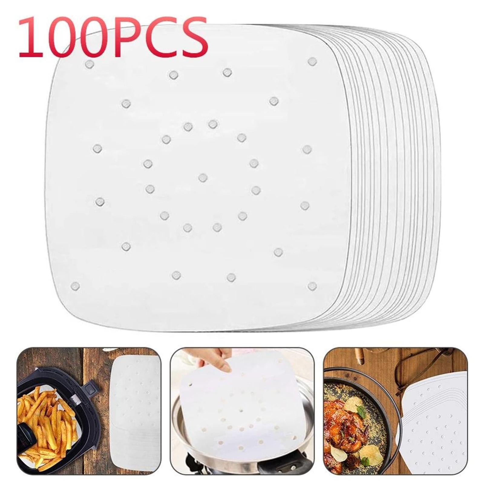 100x Air Fryer Disposable Paper Liner for Roasting Microwave Kitchen Square