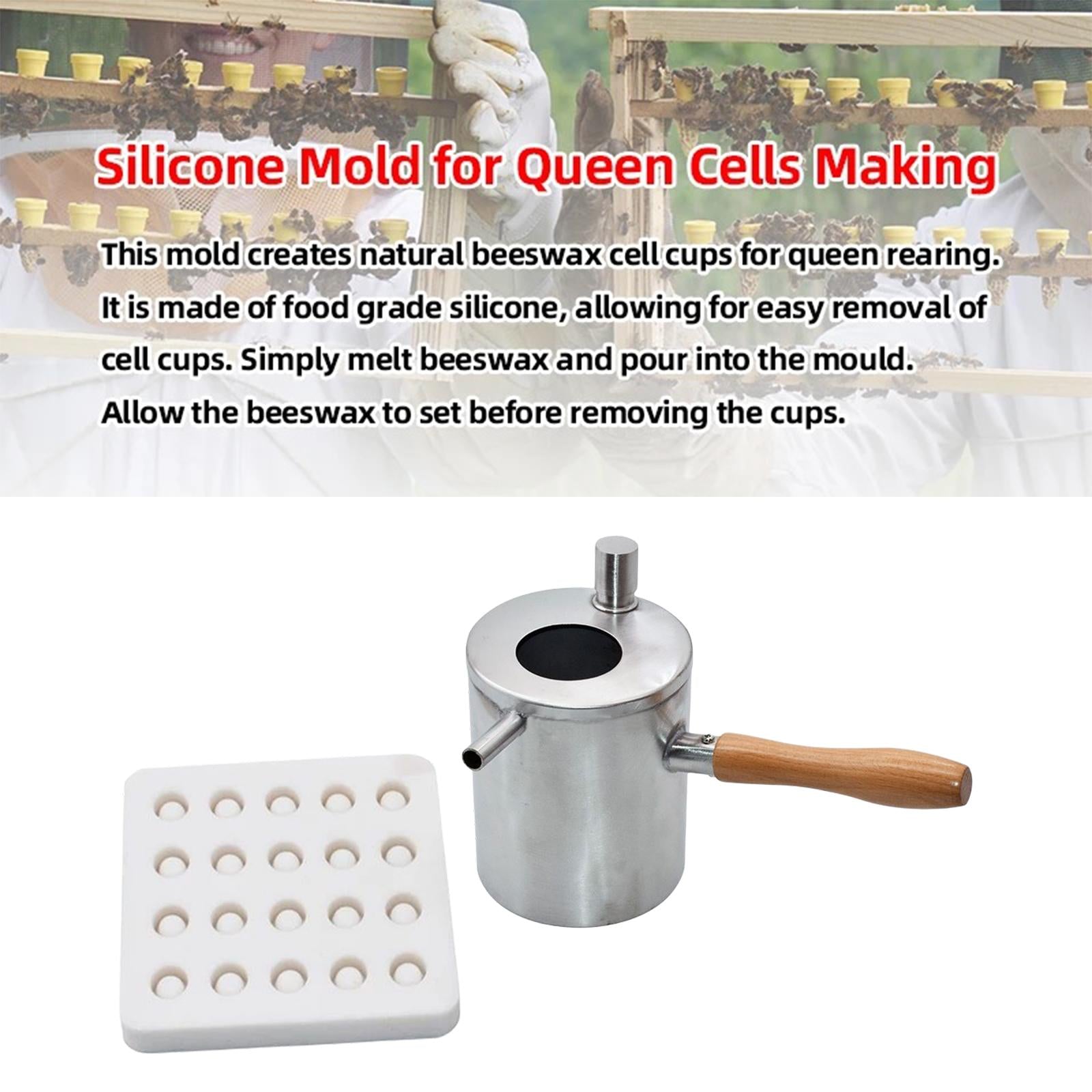 Beeswax Melting Pot Pouring Pot Beekeeping Tools for Home Garden Beginners 1 Set