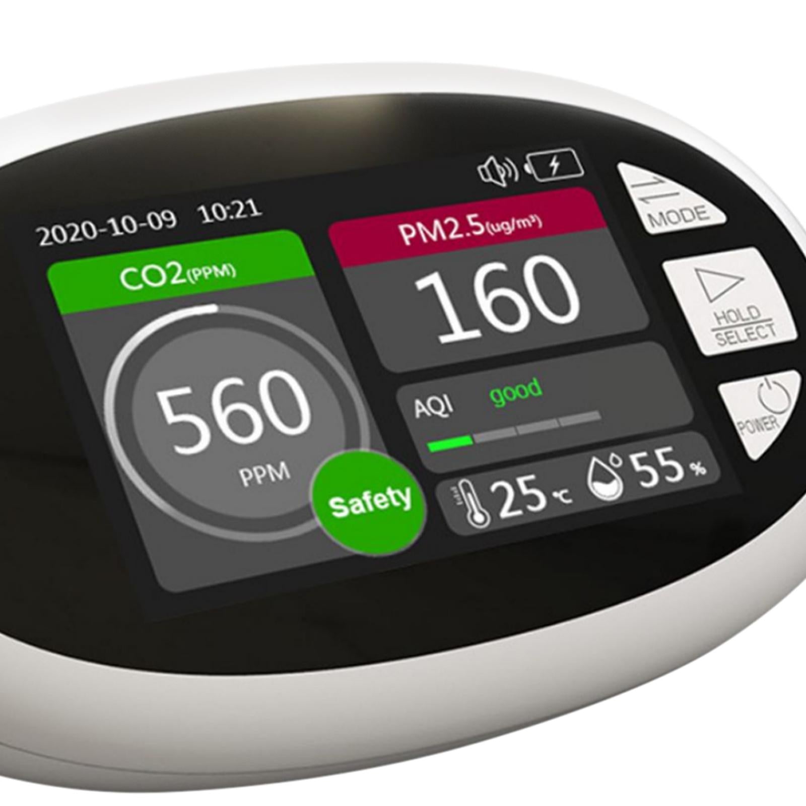 CO2 Meter Detector CO2 Detector Tester for Bathroom Kitchen Greenhouse