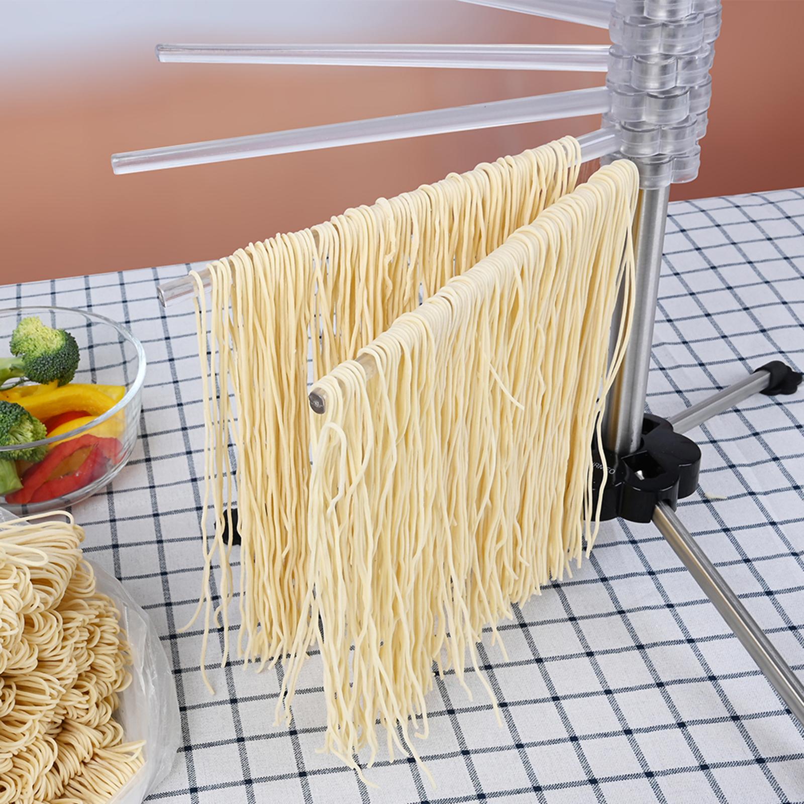 Foldable Pasta Drying Rack with 14 Arms Noodle Hanger for Noodles Linguine Black