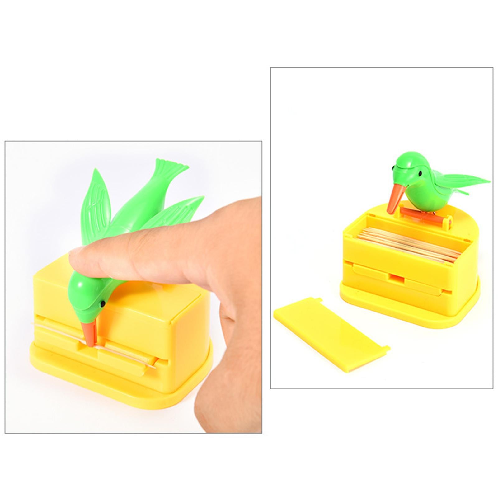 Reusable Automatic Toothpick Holder Toothpick Storage Box Decor Green Base