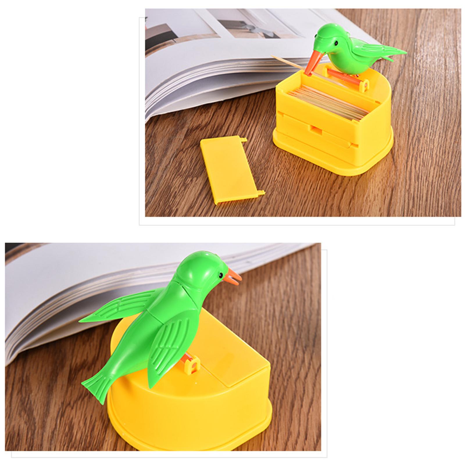 Reusable Automatic Toothpick Holder Toothpick Storage Box Decor Green Base