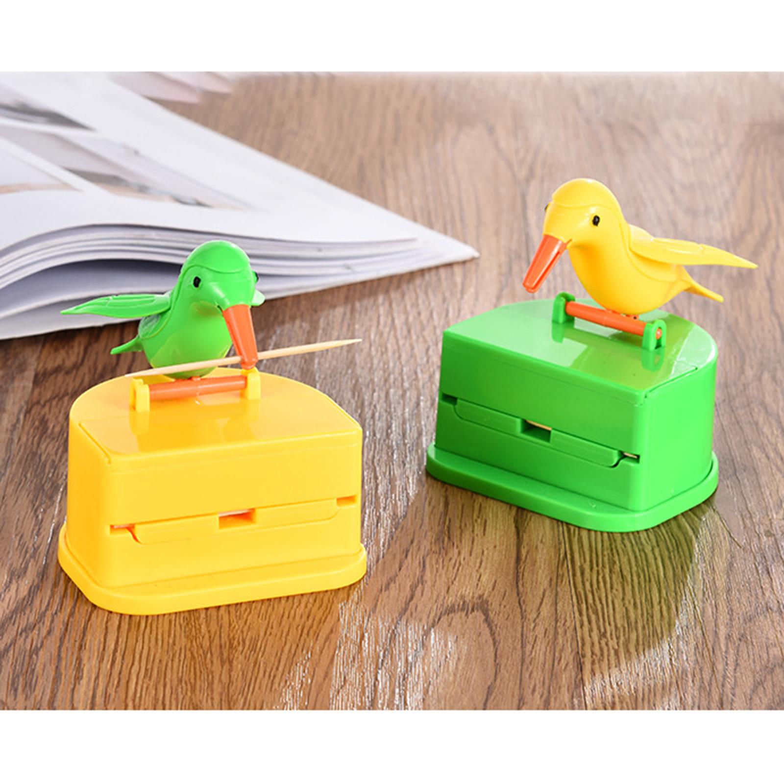 Reusable Automatic Toothpick Holder Toothpick Storage Box Decor Green Base