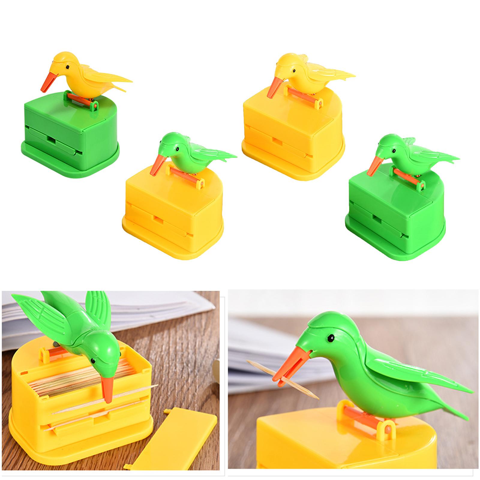 Reusable Automatic Toothpick Holder Toothpick Storage Box Decor Green Base