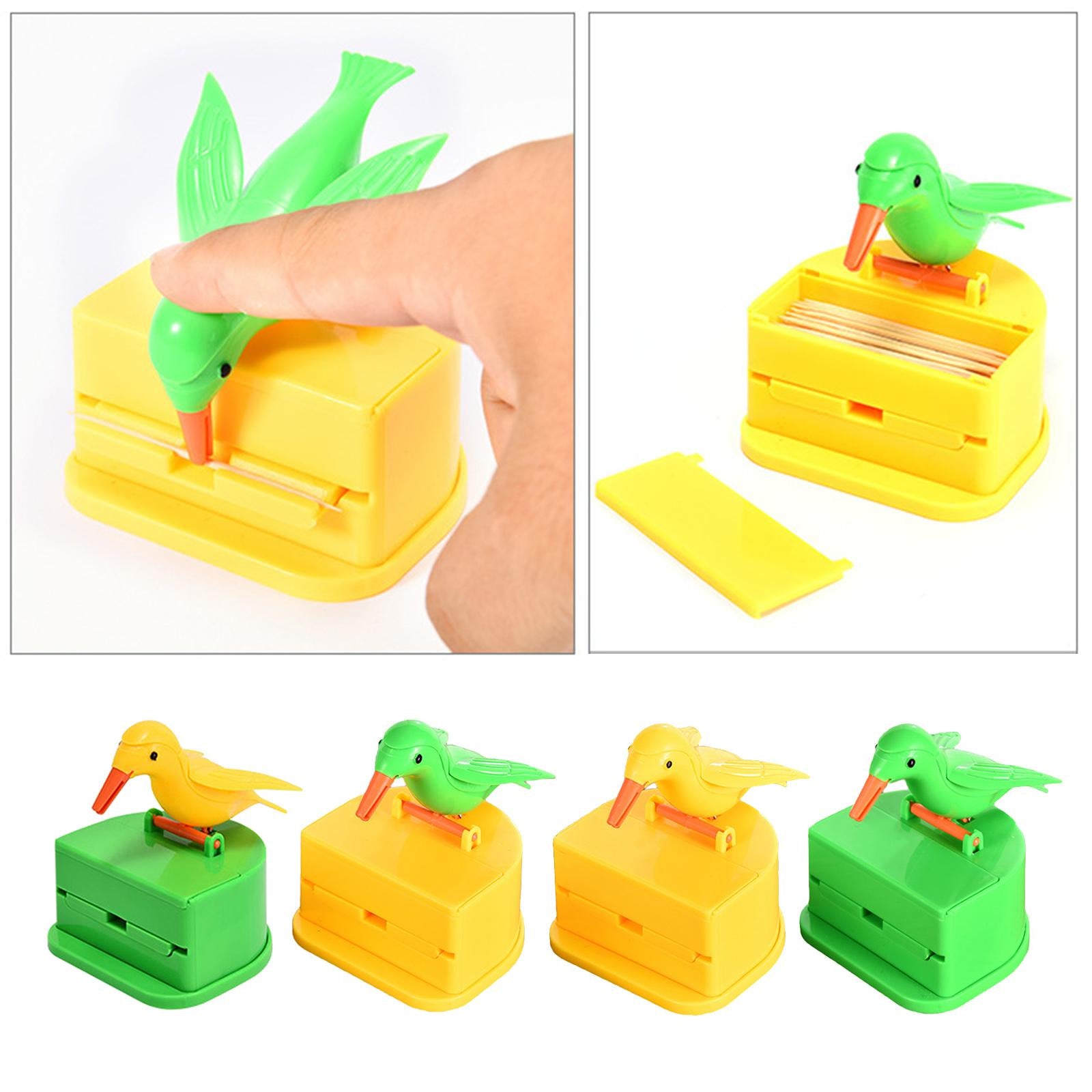 Reusable Automatic Toothpick Holder Toothpick Storage Box Decor Green Base