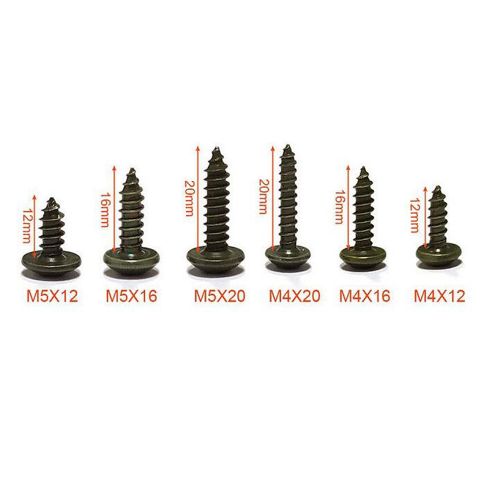 30pcs Car Motorcycle Plastic Cover Metal Retainer U-Type Clips and Screws M4X20