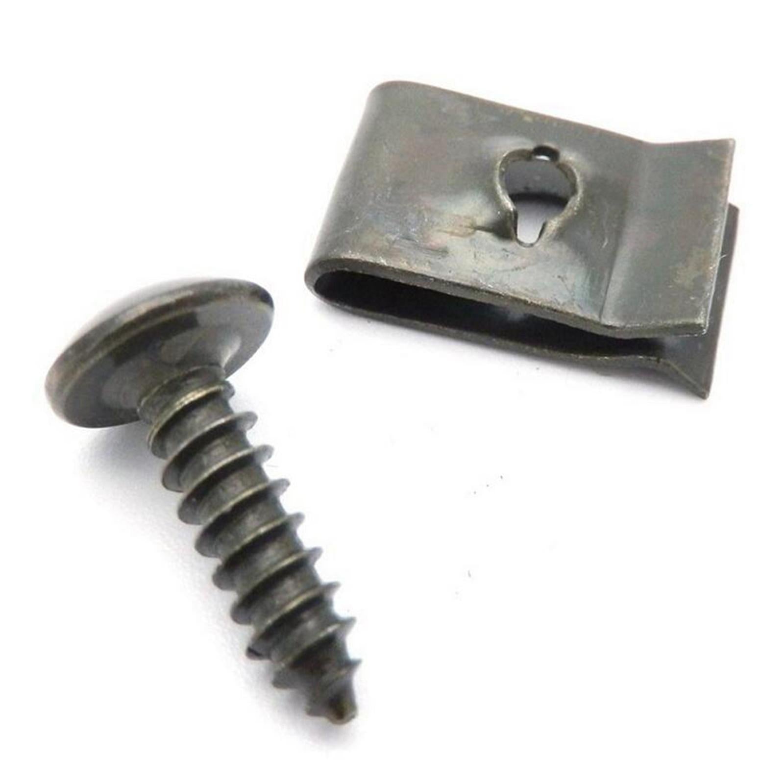 30pcs Car Motorcycle Plastic Cover Metal Retainer U-Type Clips and Screws M4X20