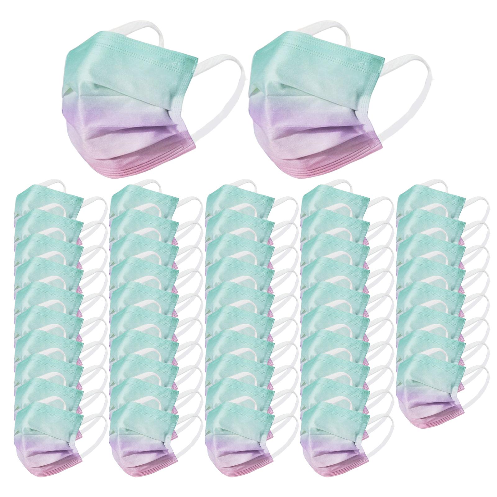 50 Pieces Disposable Face Masks for Home School Office Outdoor Work Travel C