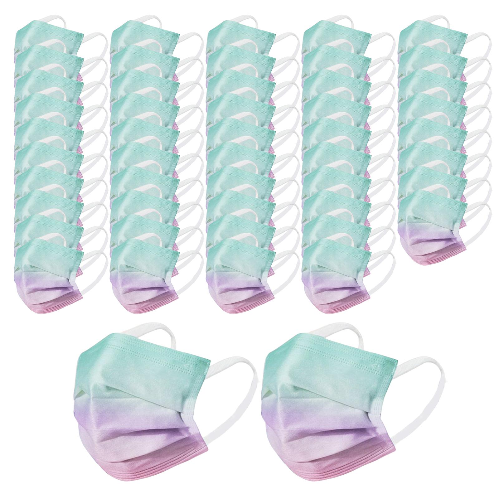 50 Pieces Disposable Face Masks for Home School Office Outdoor Work Travel C