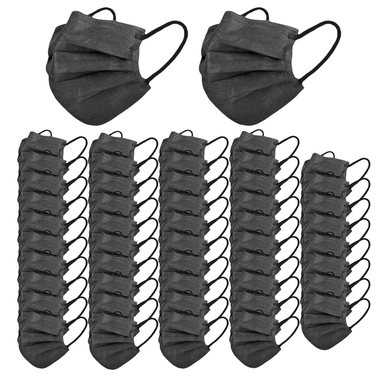 50 Pieces Disposable Face Masks for Home School Office Outdoor Work Travel Black