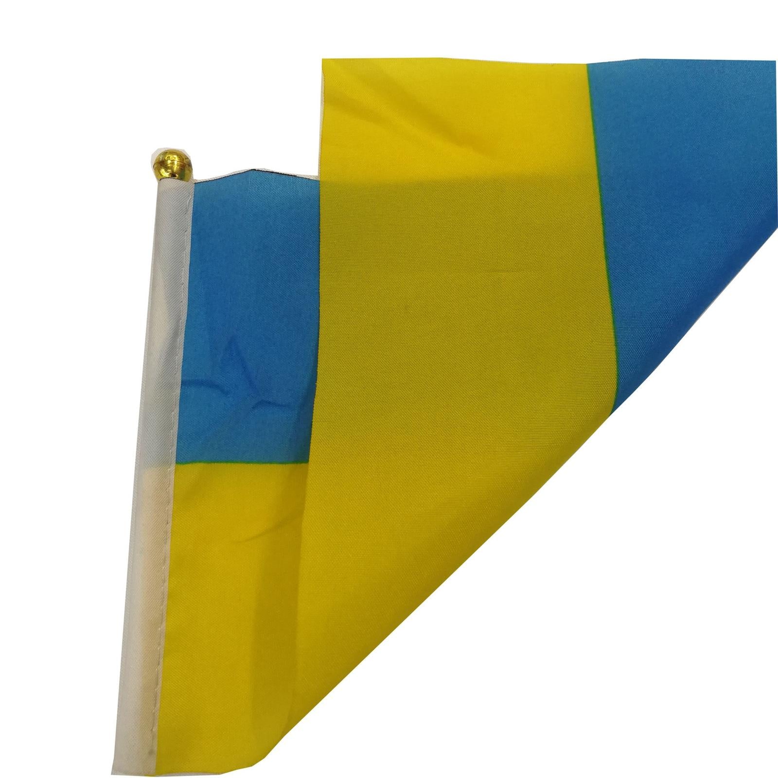 100 Pieces Ukraine Flag for Outdoor Garden Lawn Home Office Desk Tabletop