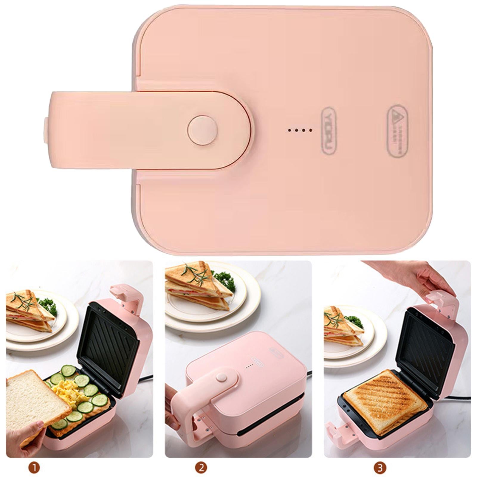 Electric Sandwich Maker Breakfast Machine Household Waffle Maker Pink
