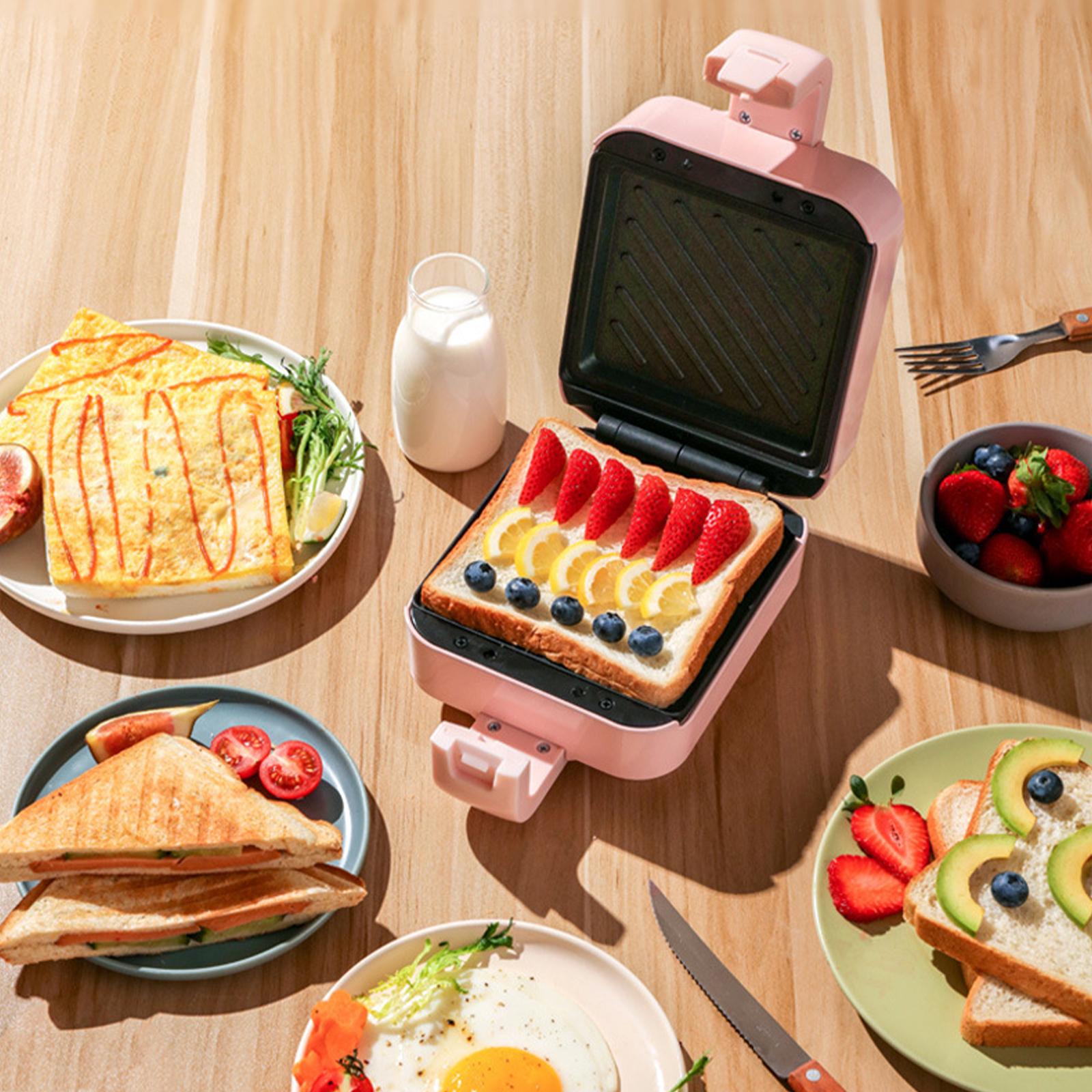 Electric Sandwich Maker Breakfast Machine Household Waffle Maker Pink