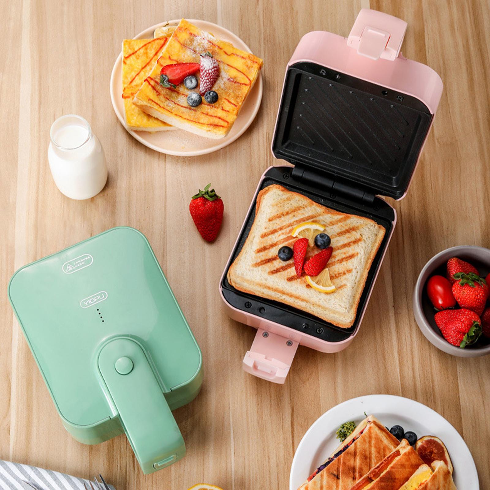 Electric Sandwich Maker Breakfast Machine Household Waffle Maker Pink
