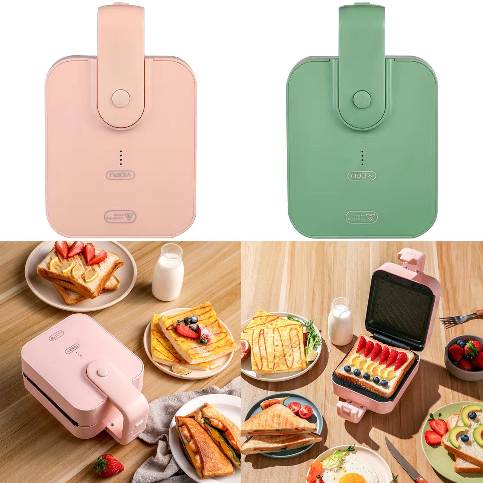 Electric Sandwich Maker Breakfast Machine Household Waffle Maker Pink