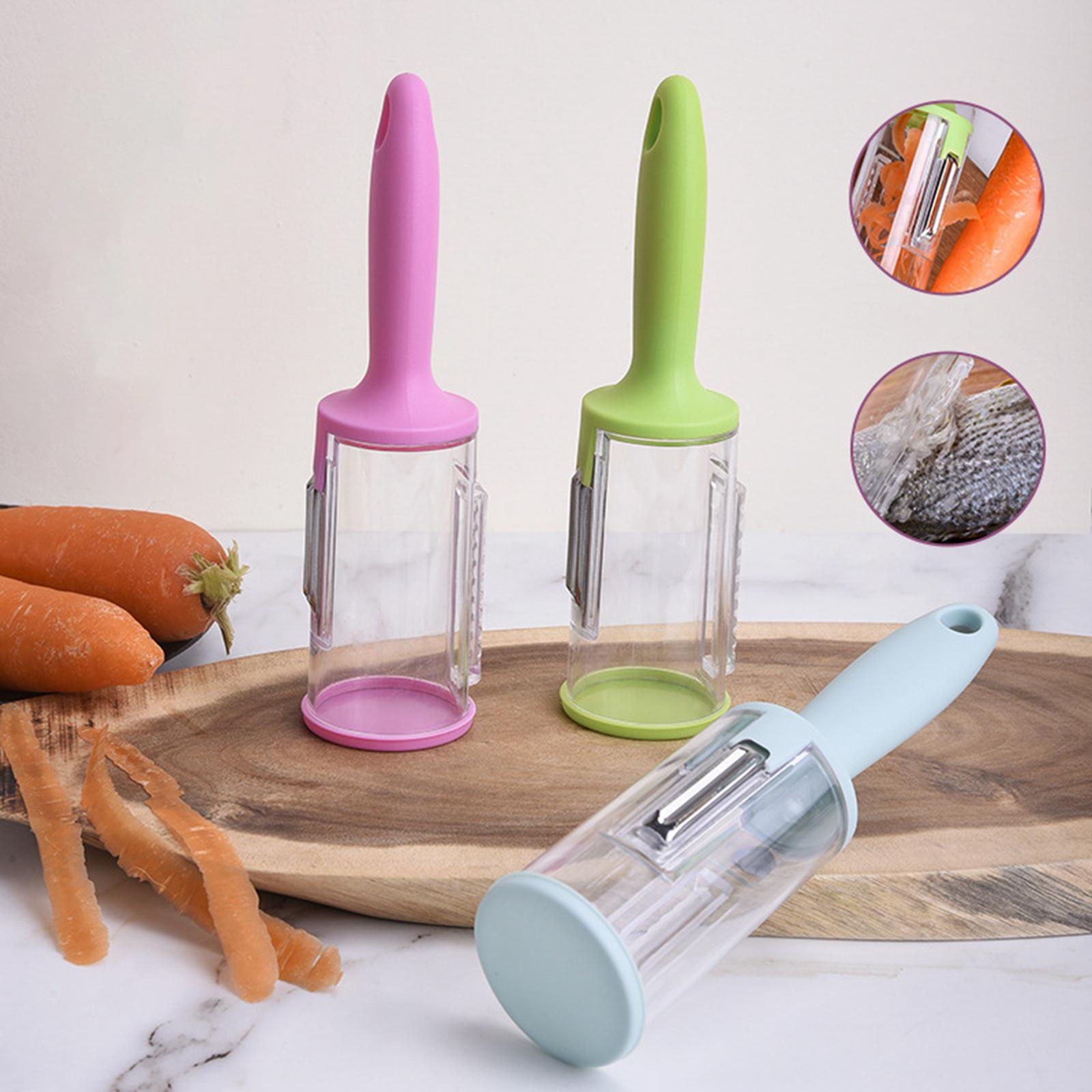 Vegetable Peeler with Container Potato Peeler for Potato Carrot Blue