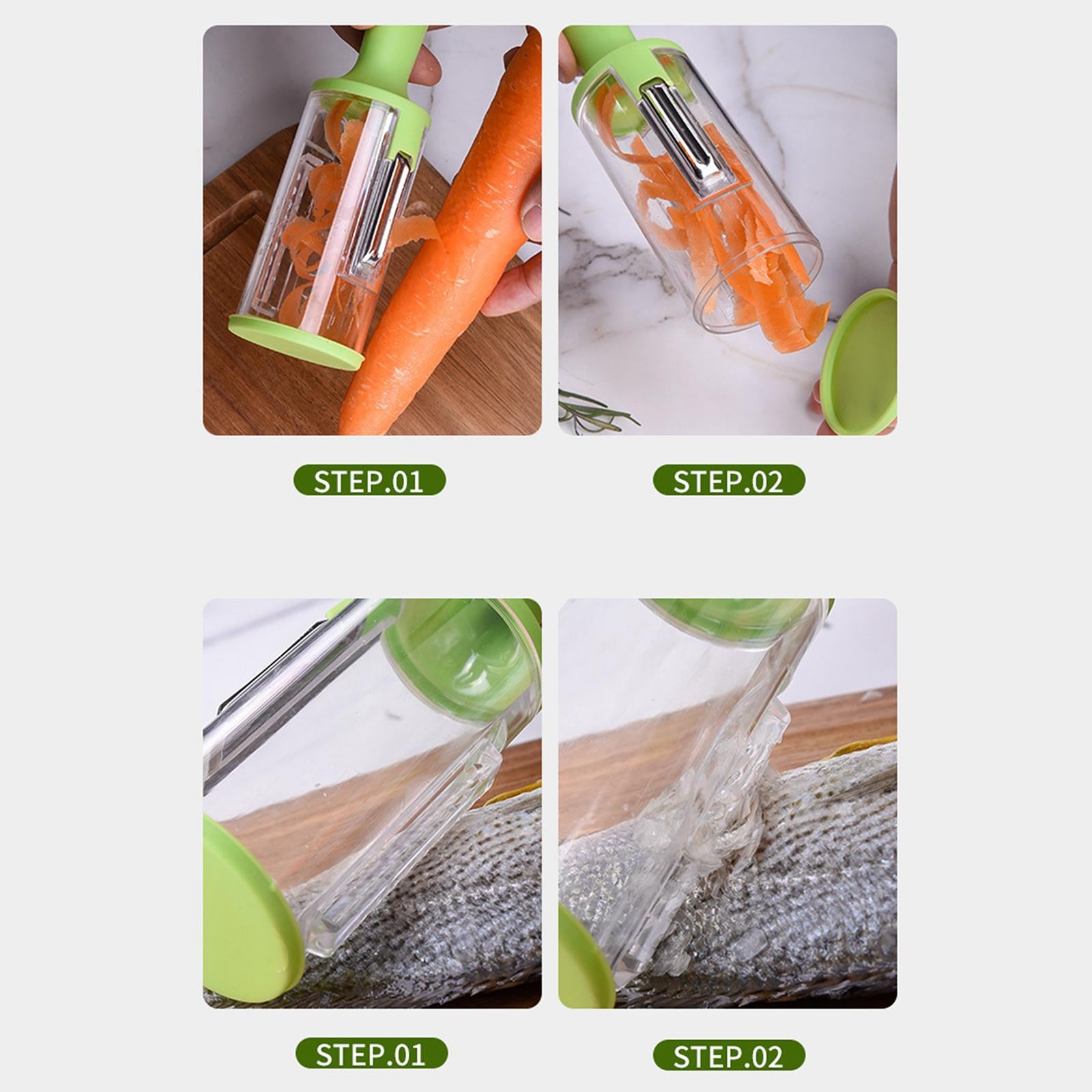 Vegetable Peeler with Container Potato Peeler for Potato Carrot Blue