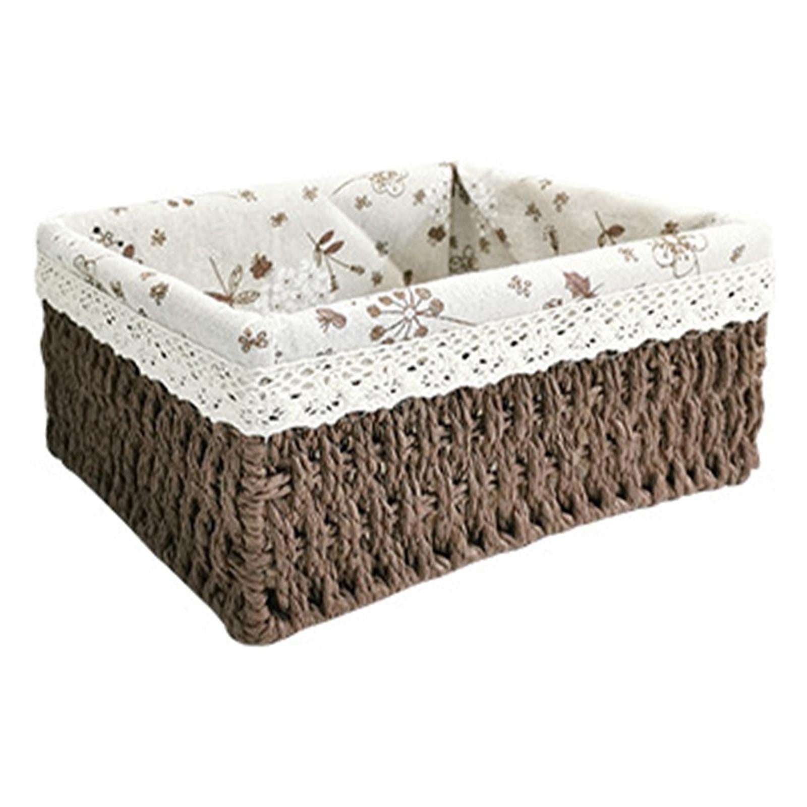 Multipurpose Rattan Storage Basket Household Items for Tabletop Kitchen brown A