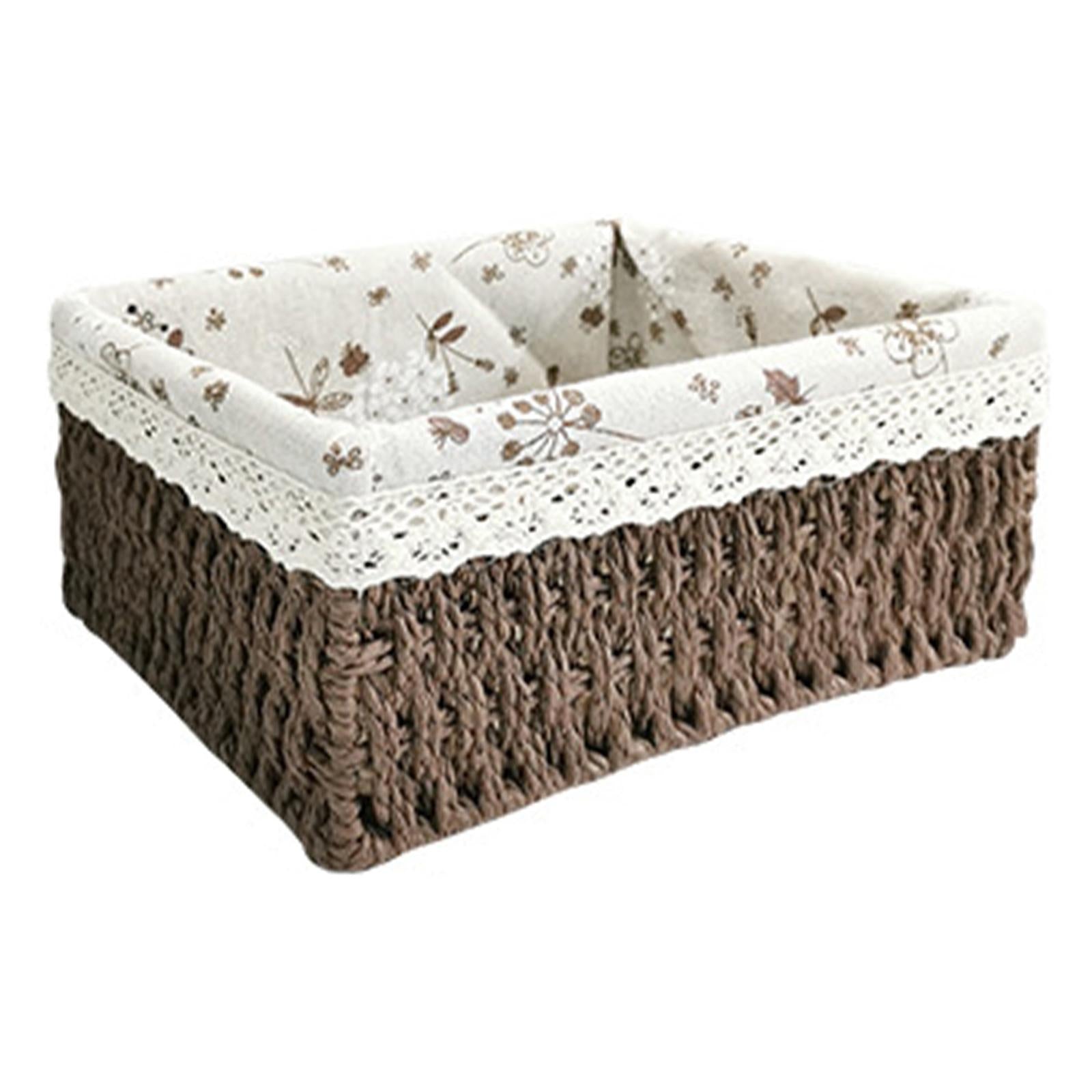 Multipurpose Rattan Storage Basket Household Items for Tabletop Kitchen brown A