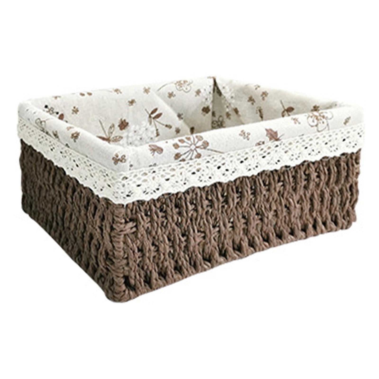 Multipurpose Rattan Storage Basket Household Items for Tabletop Kitchen brown A