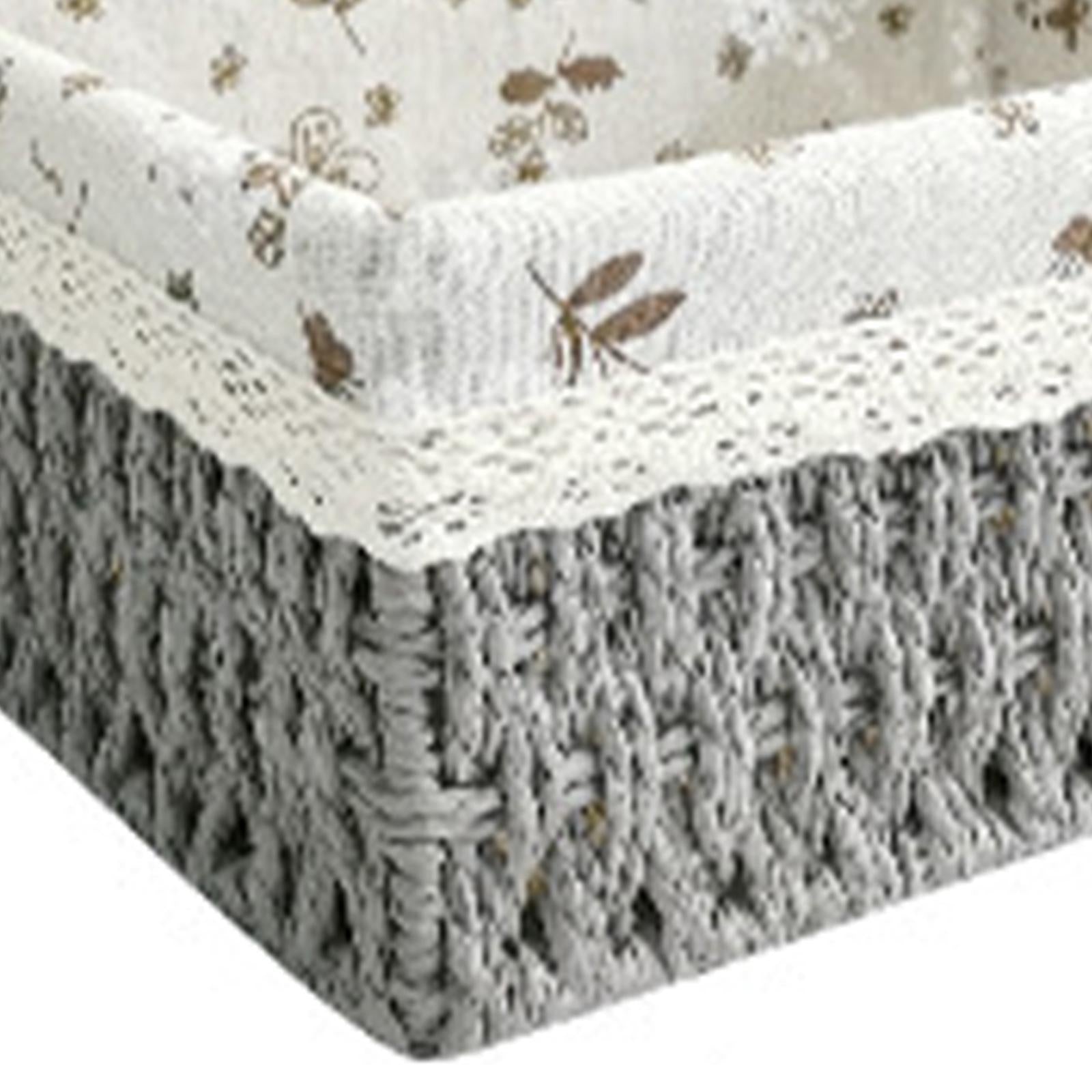 Multipurpose Rattan Storage Basket Household Items for Tabletop Kitchen medium grey A