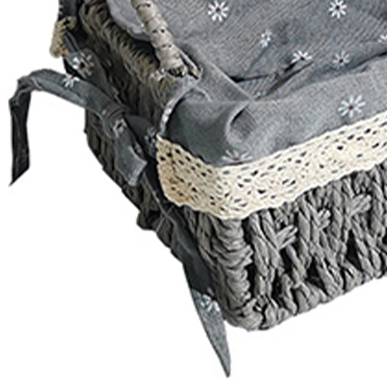 Multipurpose Rattan Storage Basket Household Items for Tabletop Kitchen medium grey B