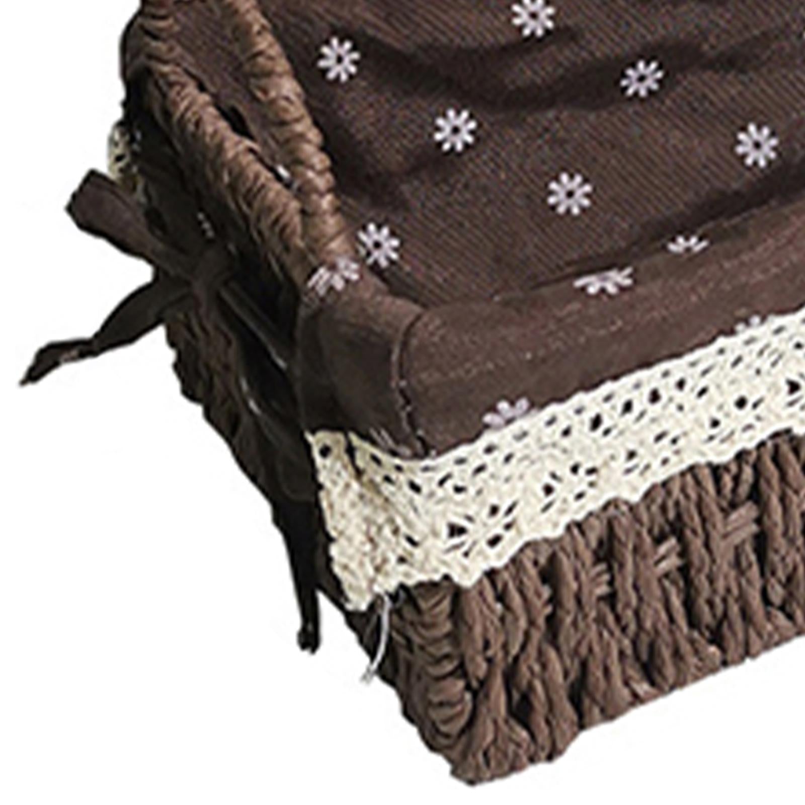 Multipurpose Rattan Storage Basket Household Items for Tabletop Kitchen brown B