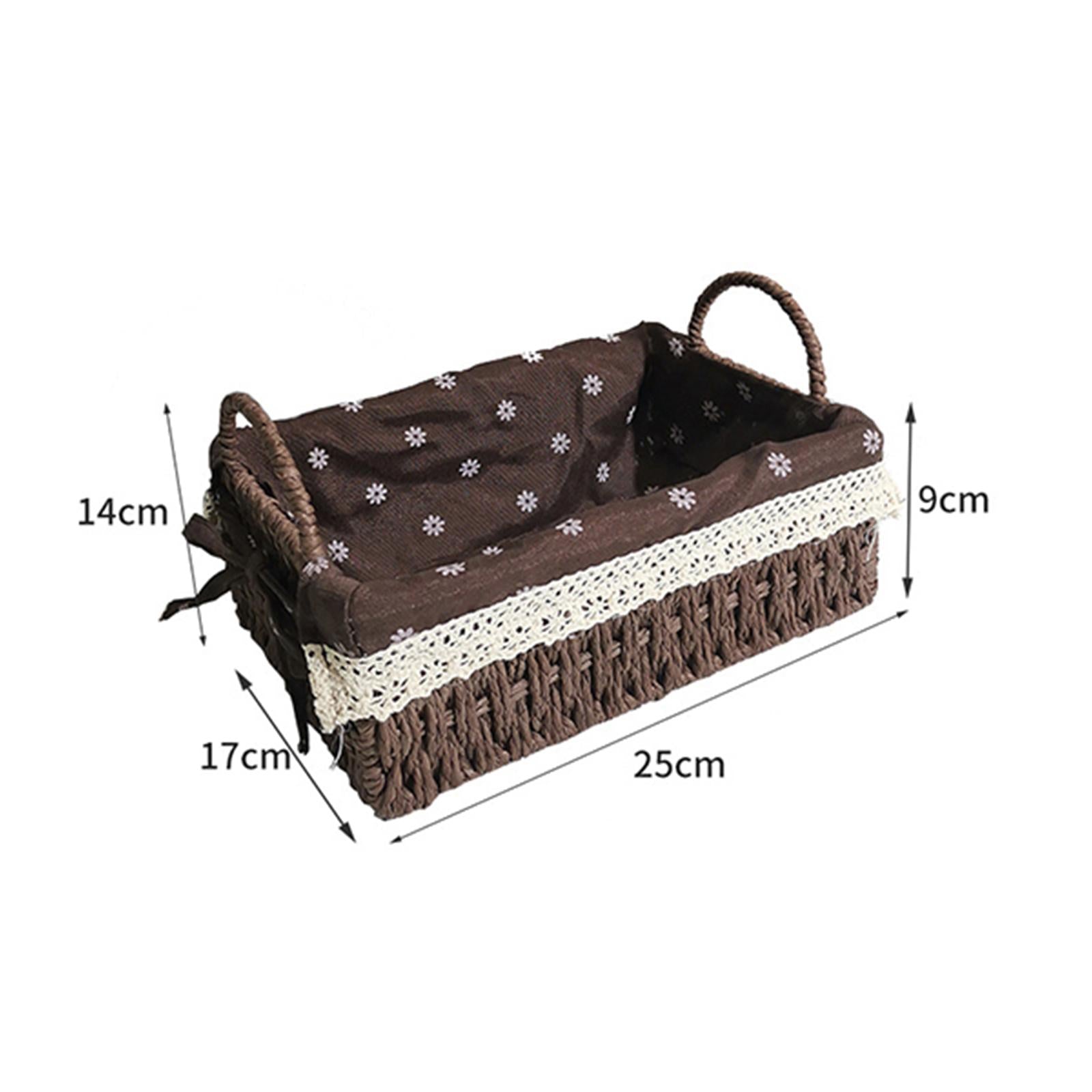Multipurpose Rattan Storage Basket Household Items for Tabletop Kitchen brown B