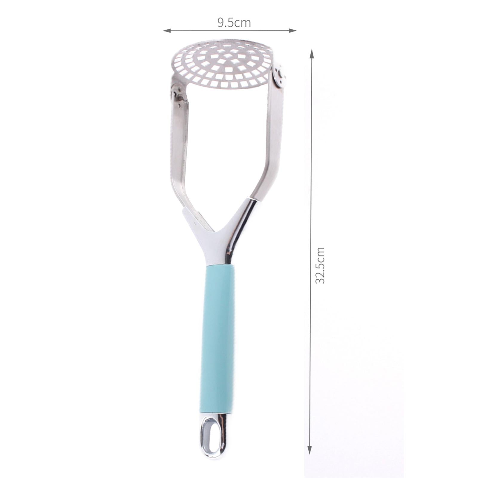 Potato Masher Potato Kitchen Tool for Banana Bread Potato Fruit Blue Silver