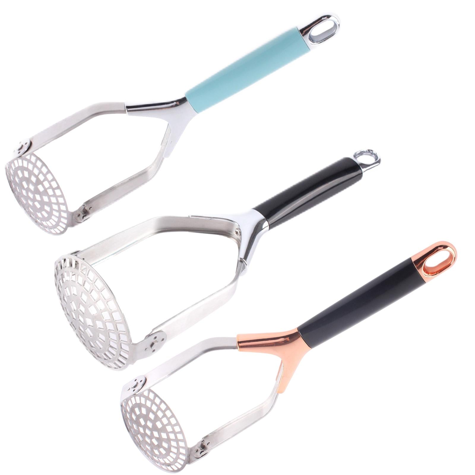 Potato Masher Potato Kitchen Tool for Banana Bread Potato Fruit Blue Silver