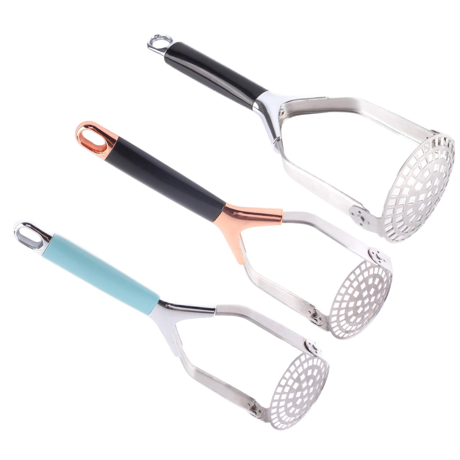 Potato Masher Potato Kitchen Tool for Banana Bread Potato Fruit Blue Silver