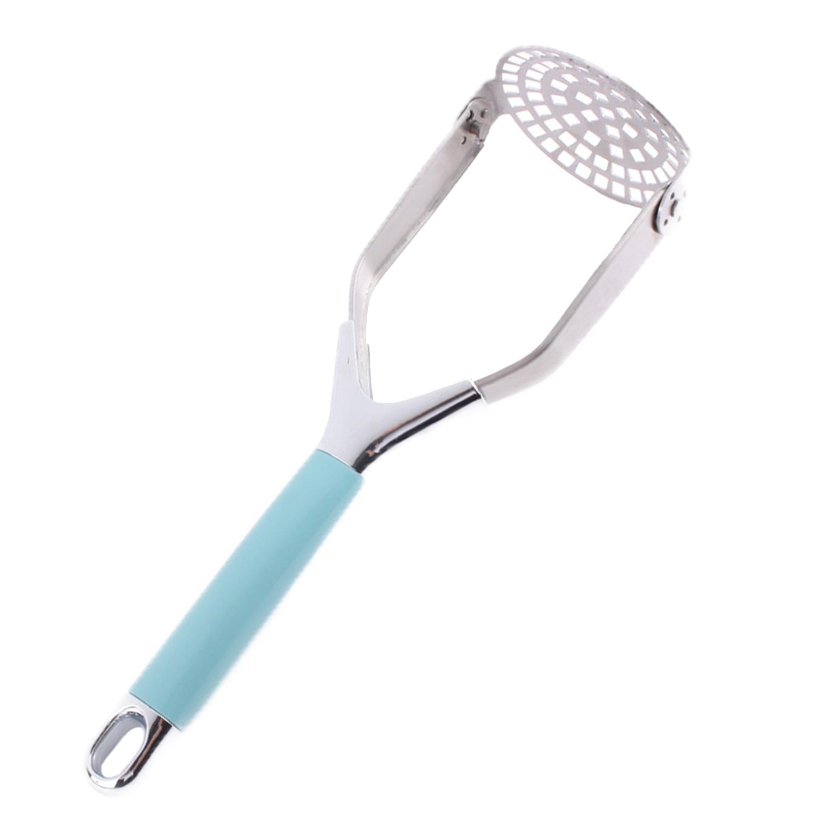 Potato Masher Potato Kitchen Tool for Banana Bread Potato Fruit Blue Silver