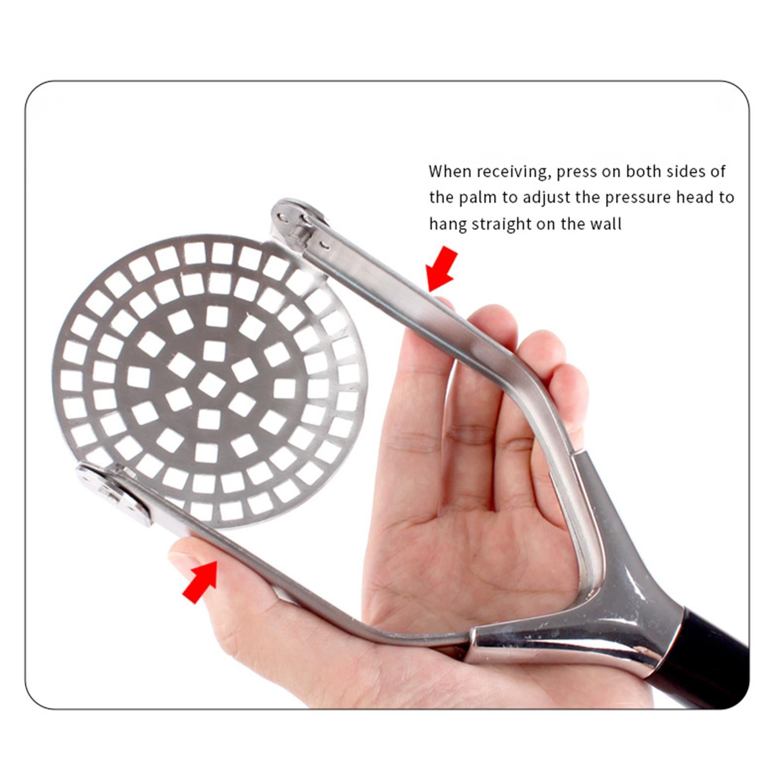Potato Masher Potato Kitchen Tool for Banana Bread Potato Fruit Black Silver