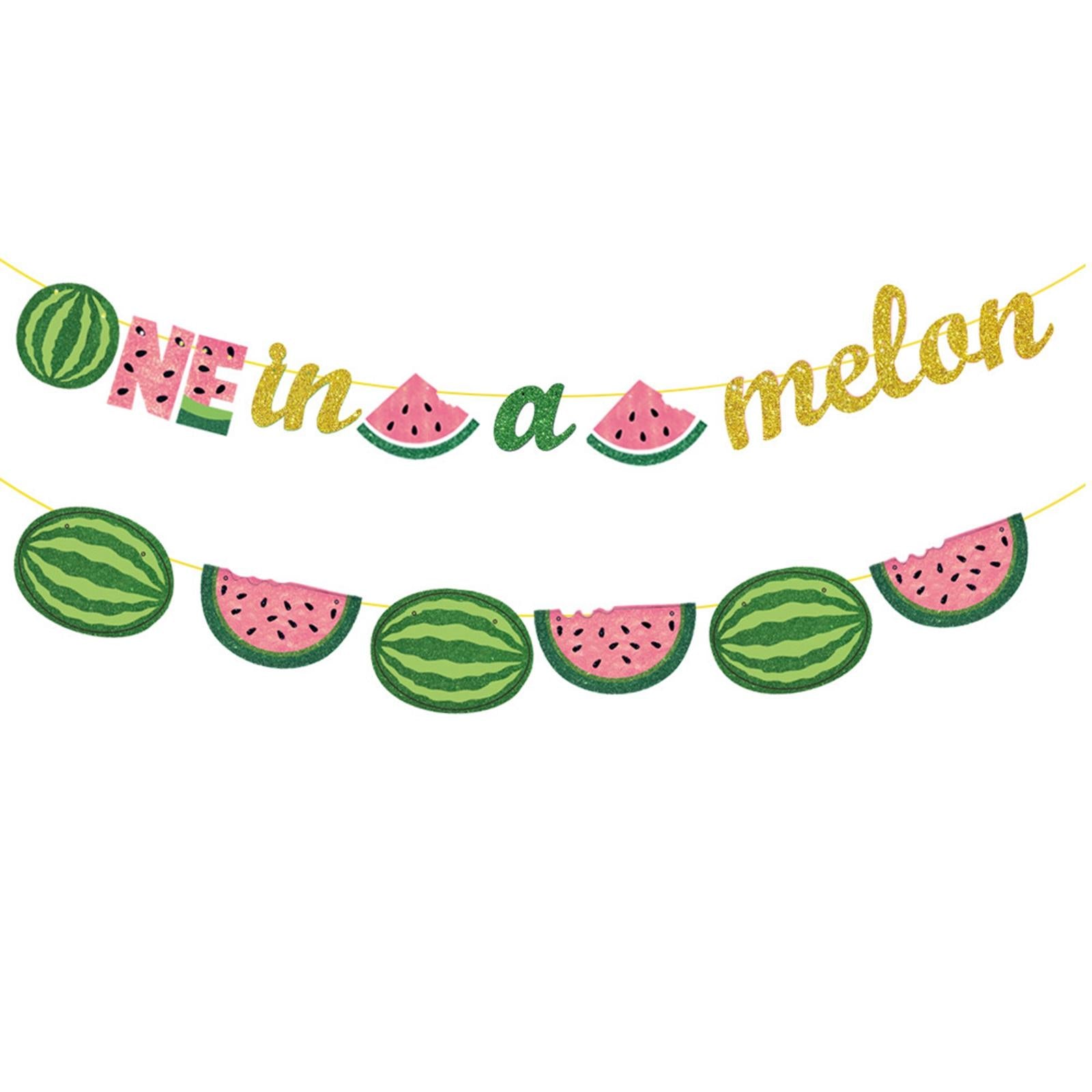 Photo Frame Banner Birthday Party Decor for Watermelon Themed Party Hotel