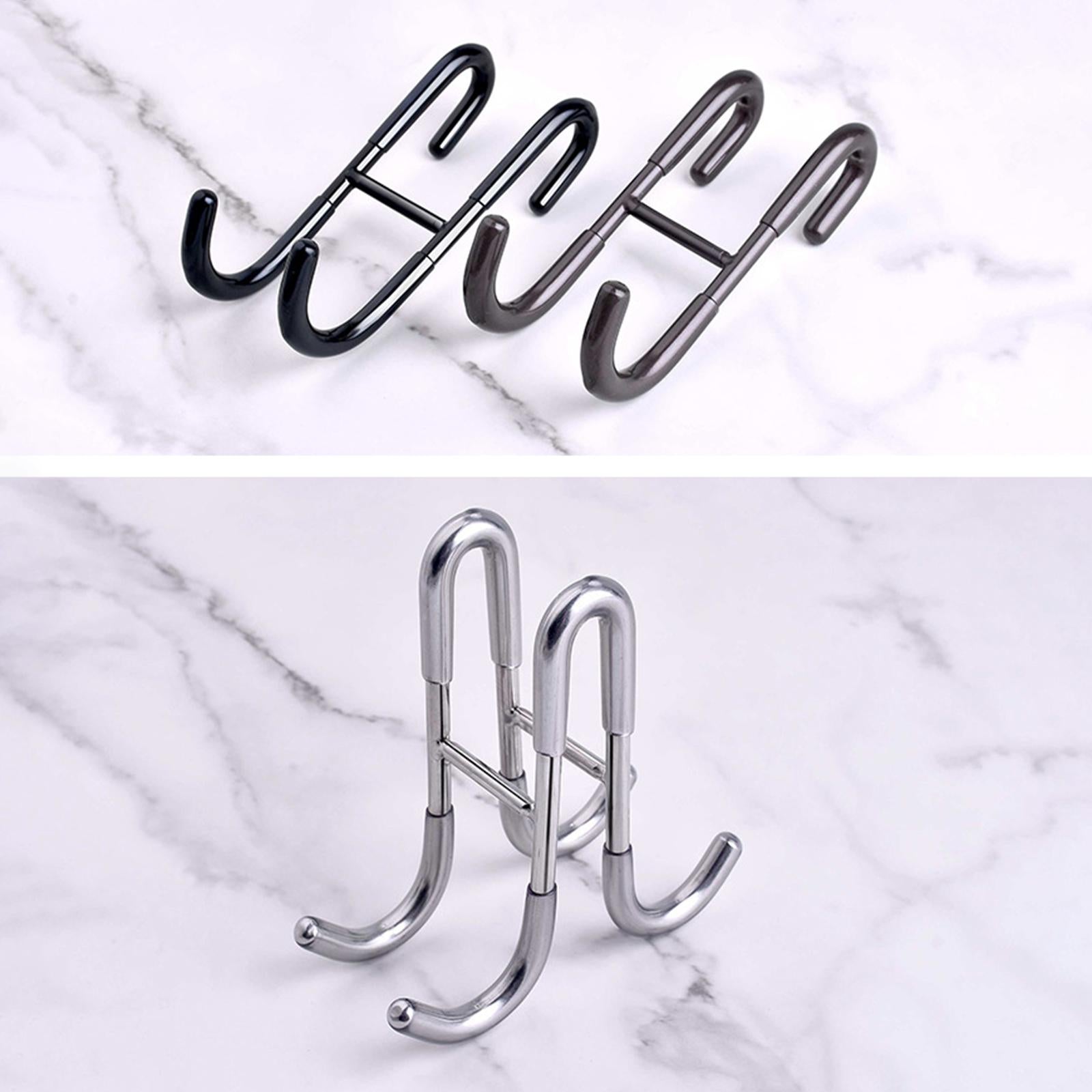 Shower Door Hooks Door Hanger Hook Towel Rack Heavy Duty  U Shaped Silver