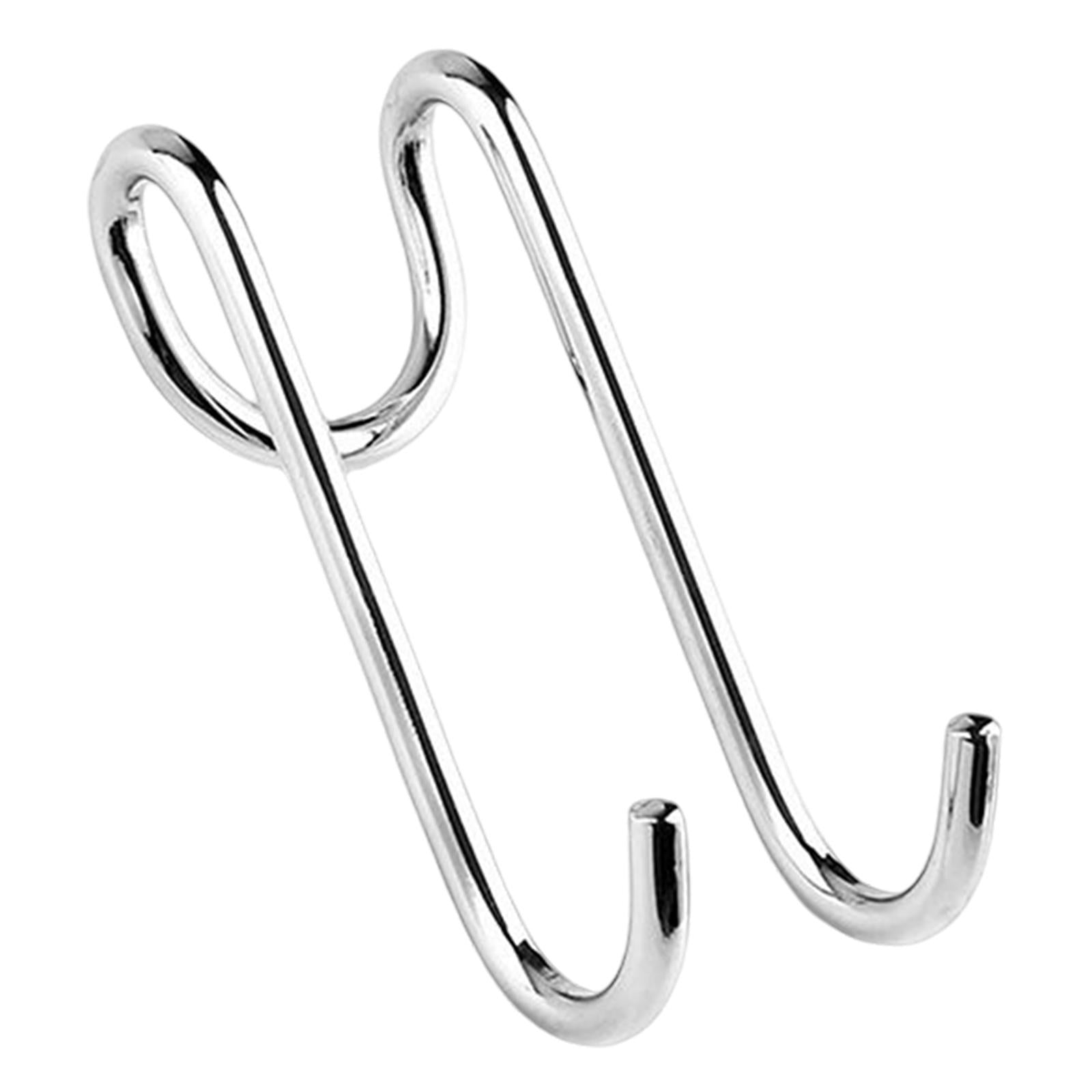 Shower Door Hooks Door Hanger Hook Towel Rack Heavy Duty  U Shaped Silver