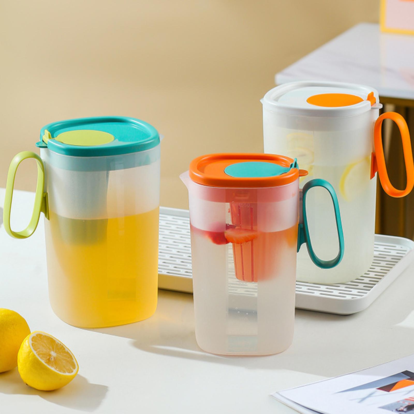 Plastic Pitcher Juice Jug Kettle Blooming Tea Pot for Cold Brew Coffee Juice Yellow