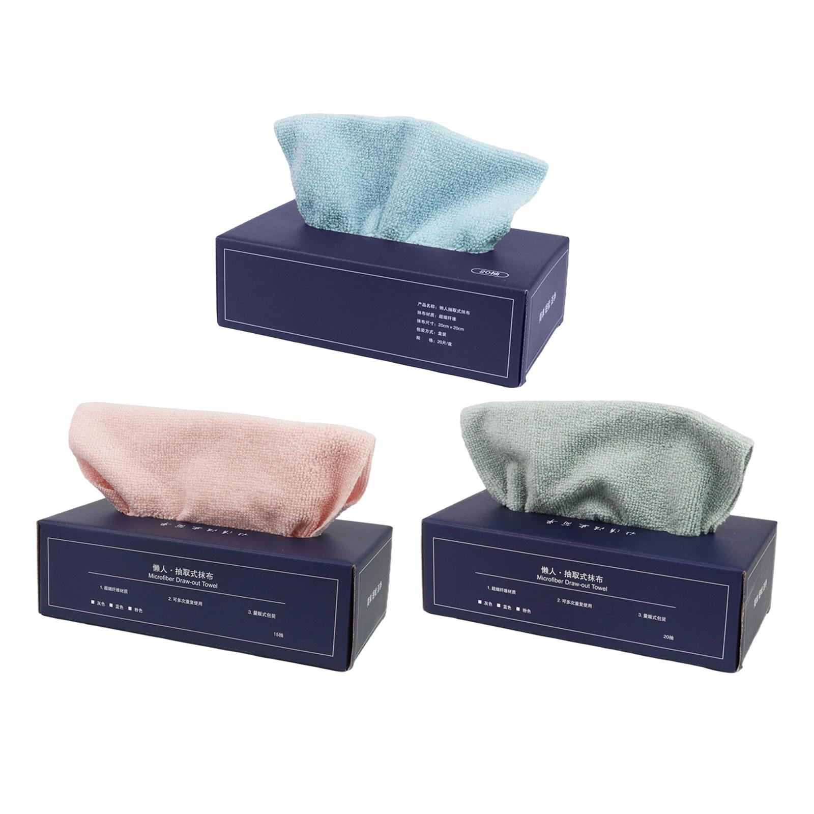 20Pcs Dish Towel Quick Drying Absorbent Bath Washcloth for Kitchen  Blue