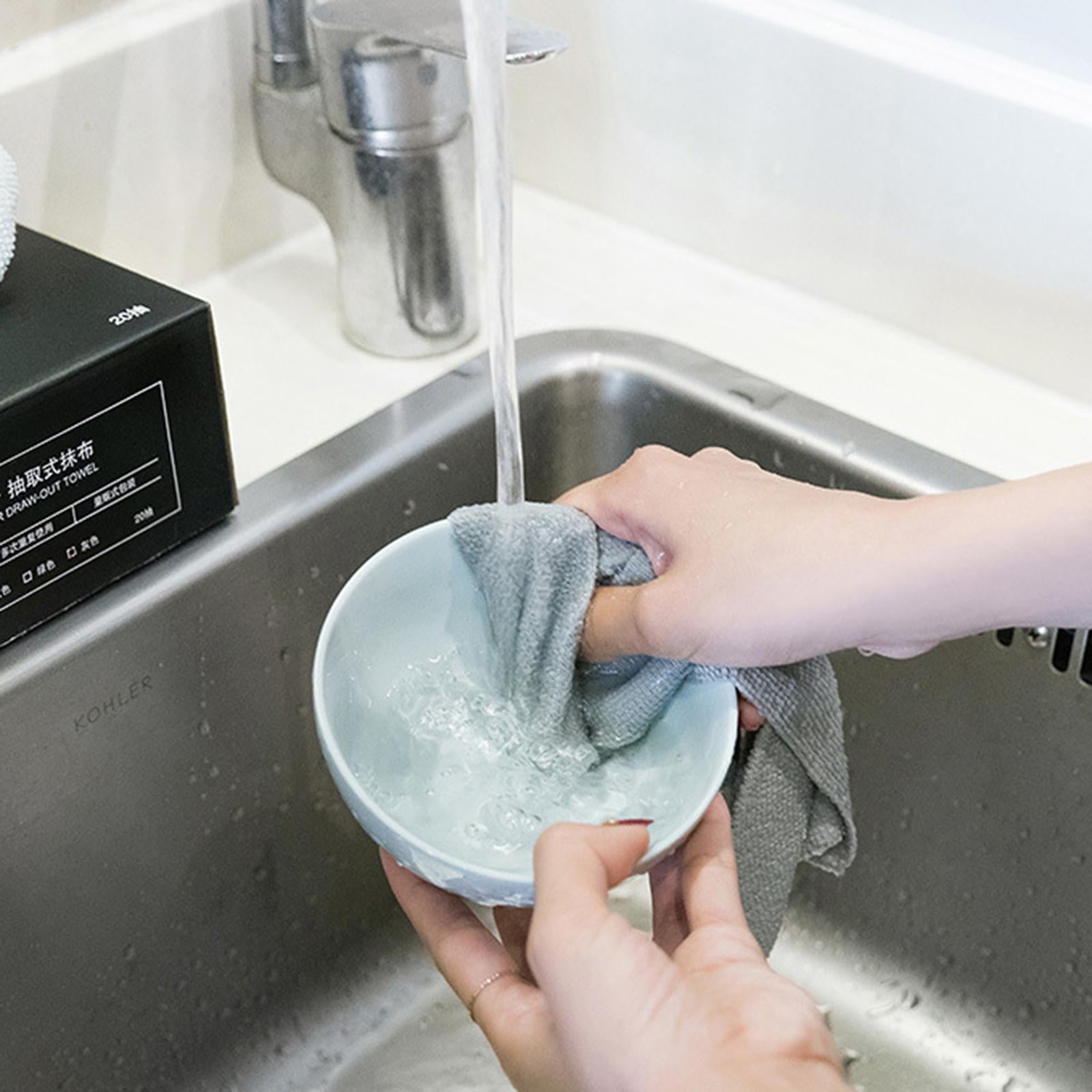 20Pcs Dish Towel Quick Drying Absorbent Bath Washcloth for Kitchen  Gray