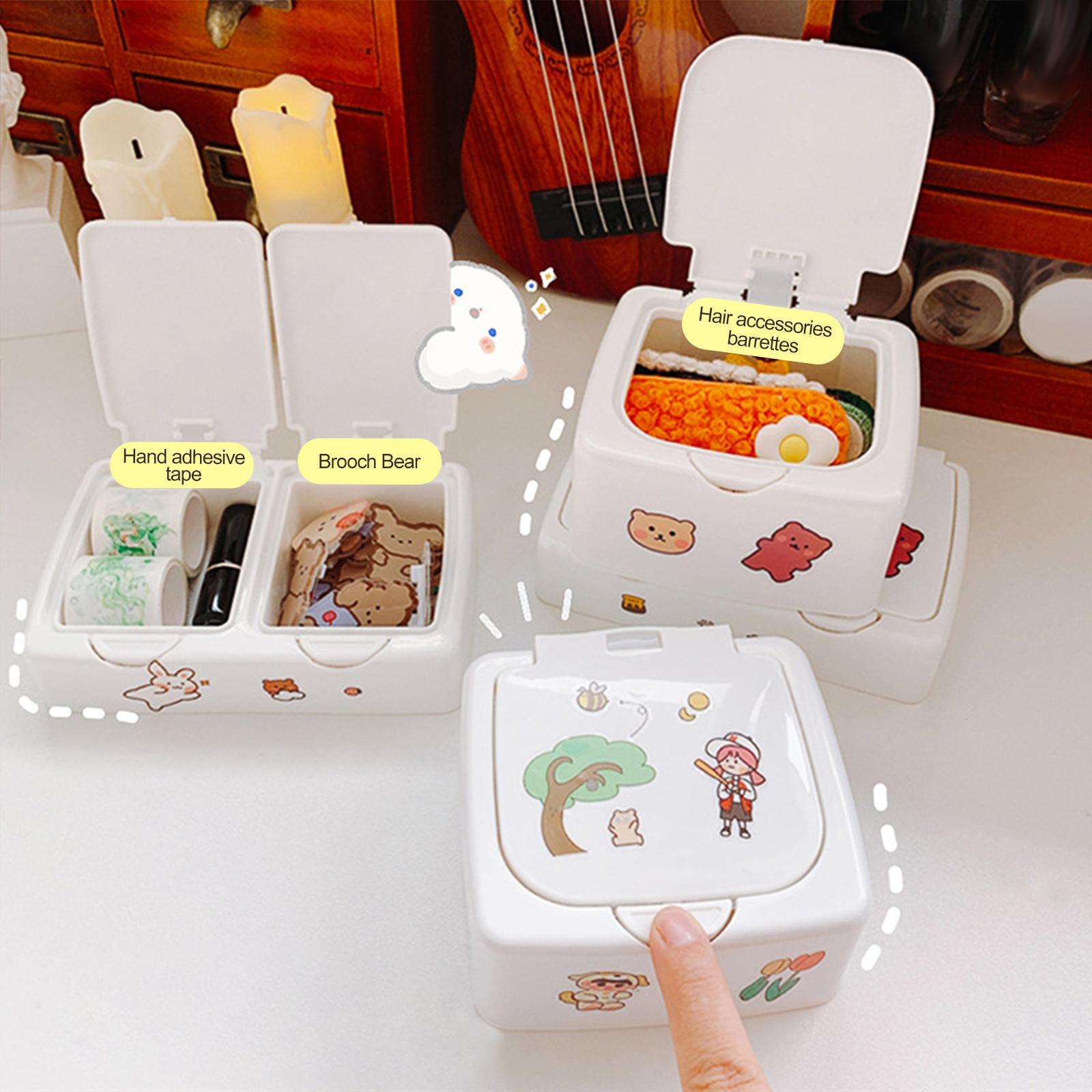 2xCountertop Storage Box Small Items Storage Container Gifts Double