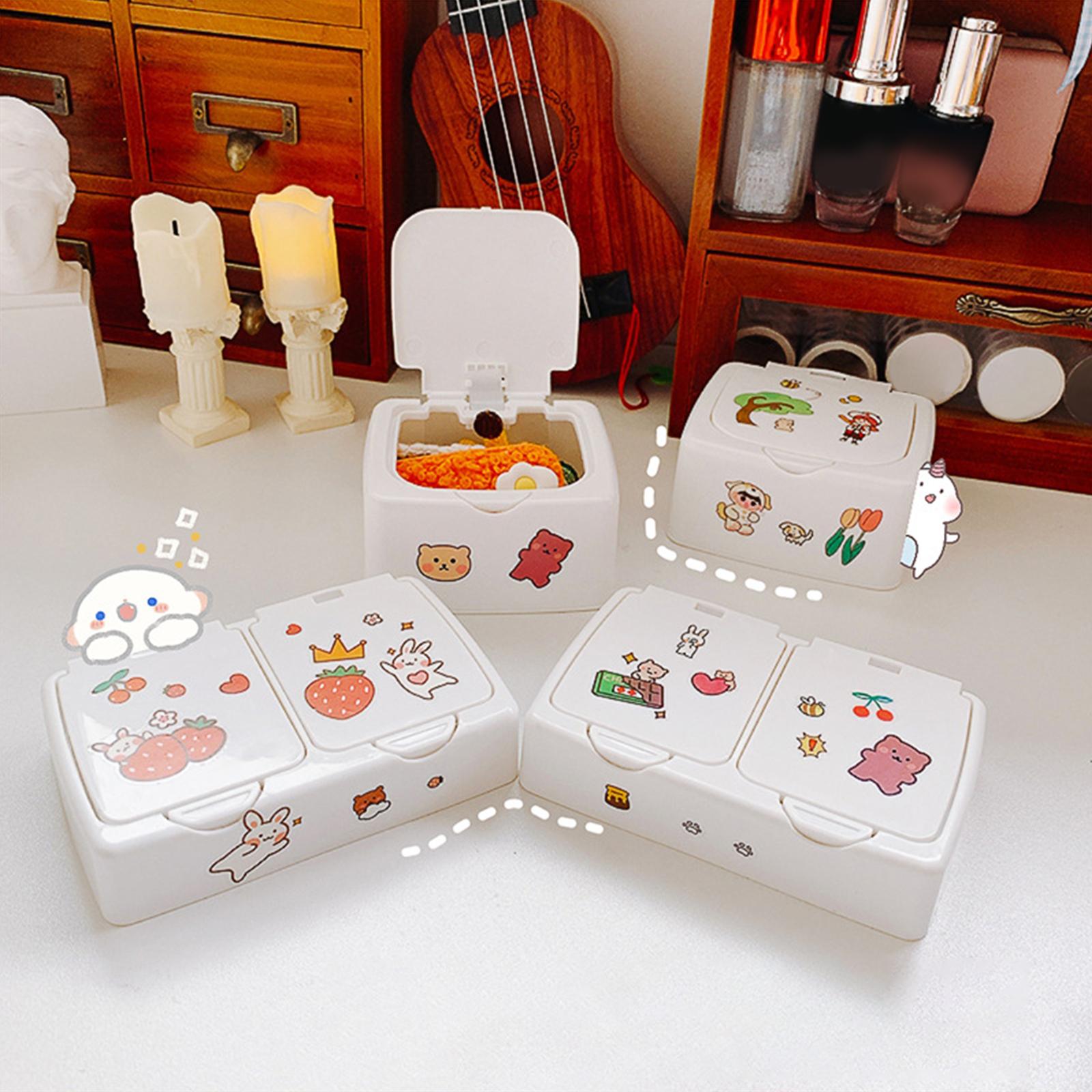 3xCountertop Storage Box Small Items Storage Container Gifts Double