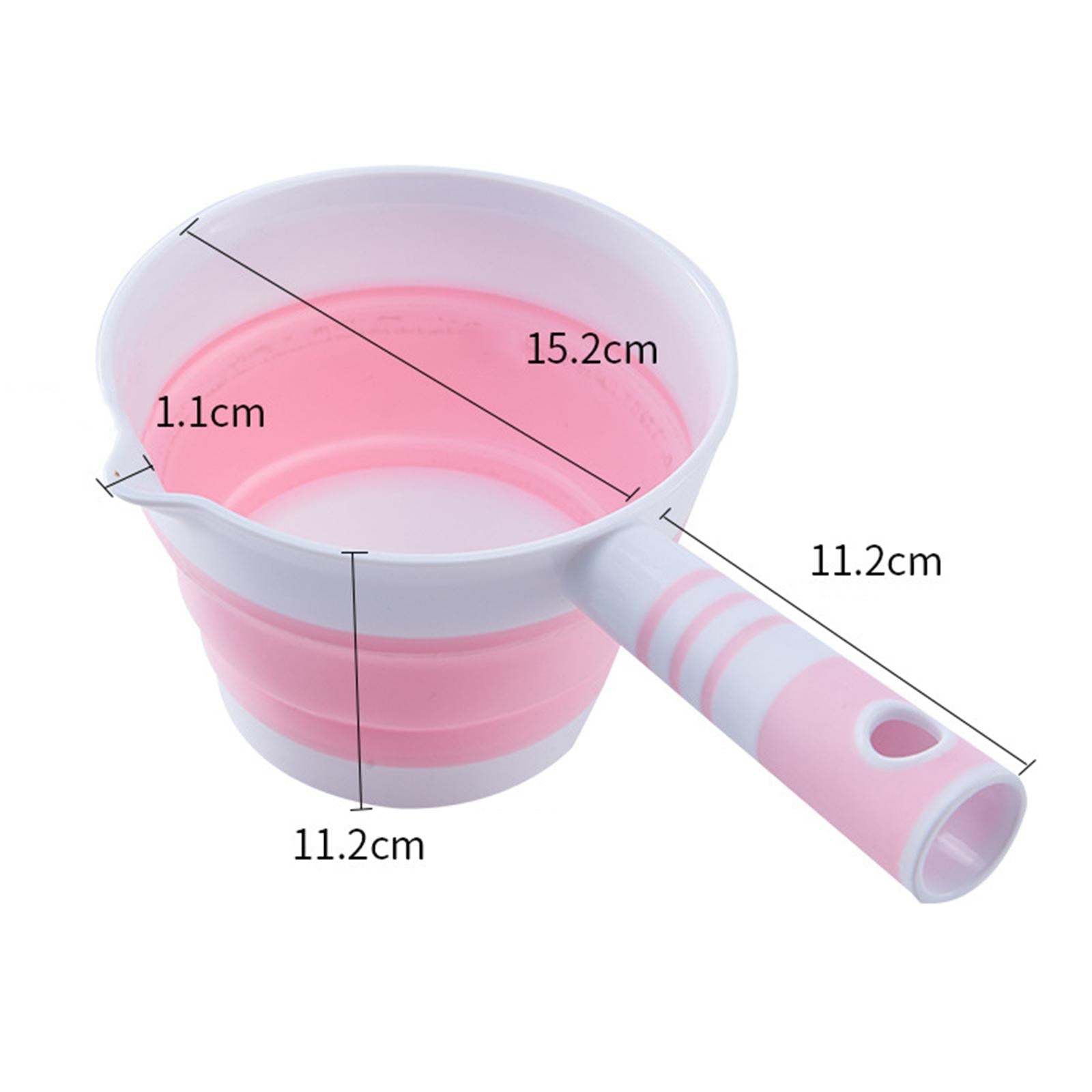 Folding Kitchen Water Ladle Hair Washing Water Scoops Kitchen Bathroom Pink