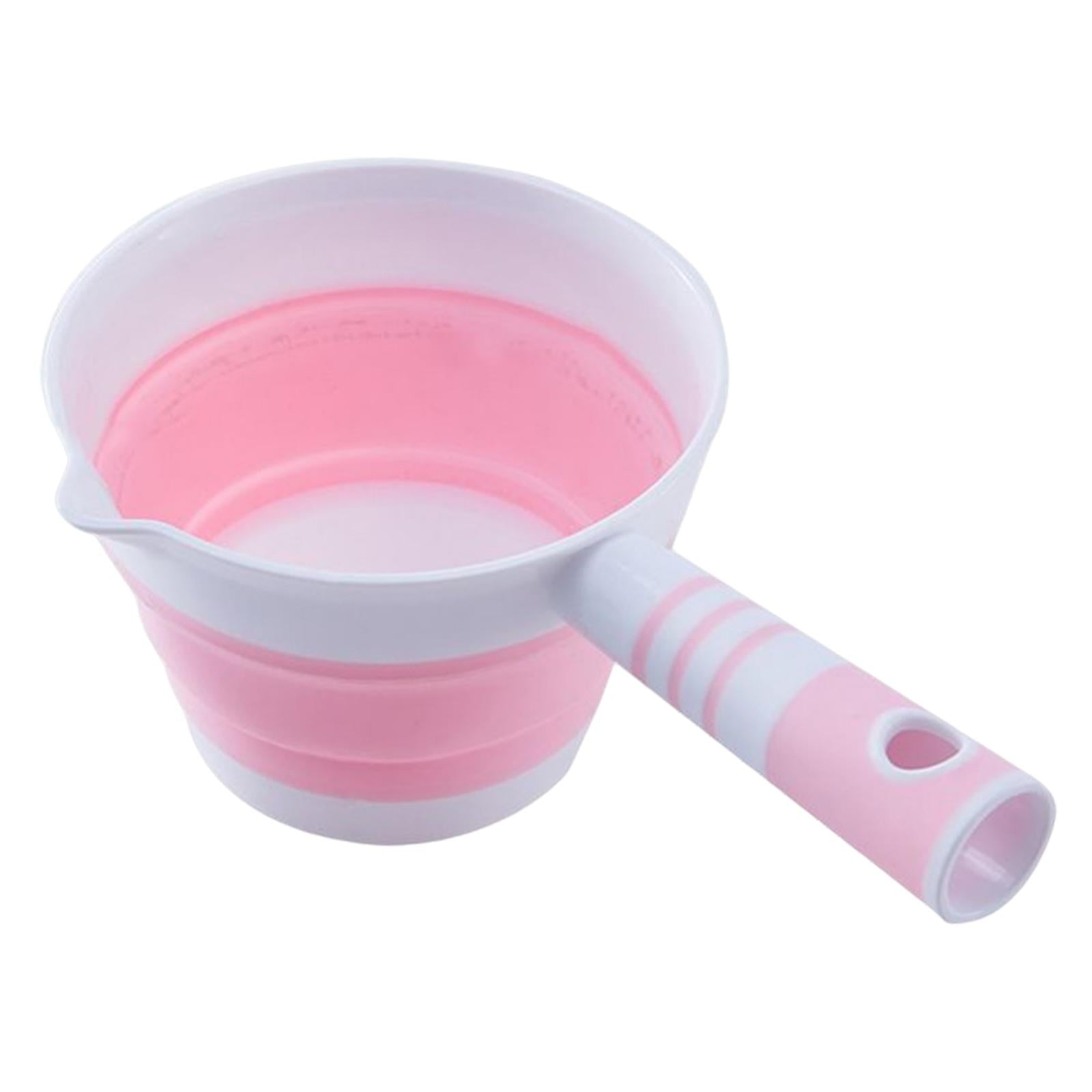 Folding Kitchen Water Ladle Hair Washing Water Scoops Kitchen Bathroom Pink