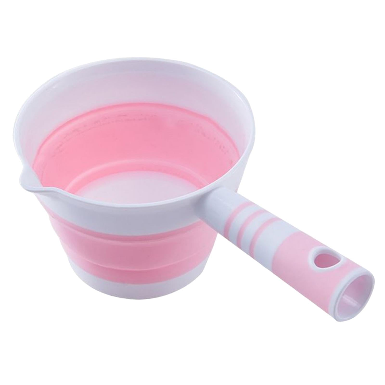 Folding Kitchen Water Ladle Hair Washing Water Scoops Kitchen Bathroom Pink