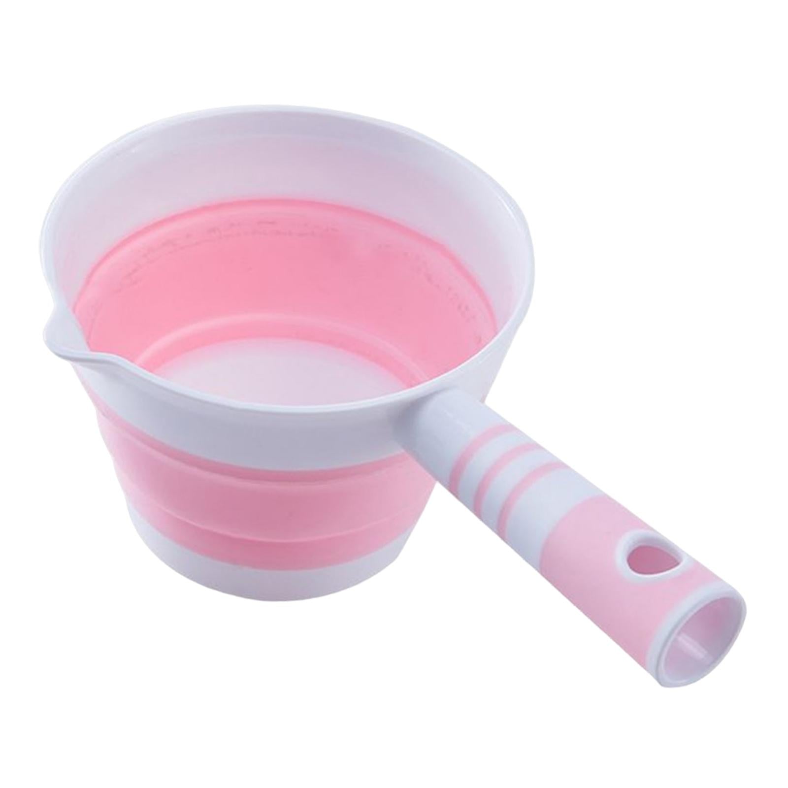 Folding Kitchen Water Ladle Hair Washing Water Scoops Kitchen Bathroom Pink