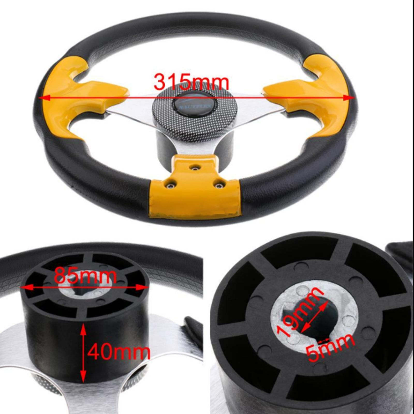 Marine Boat Steering Wheel Replacement Yellow for Boat Marine Vessels Yacht