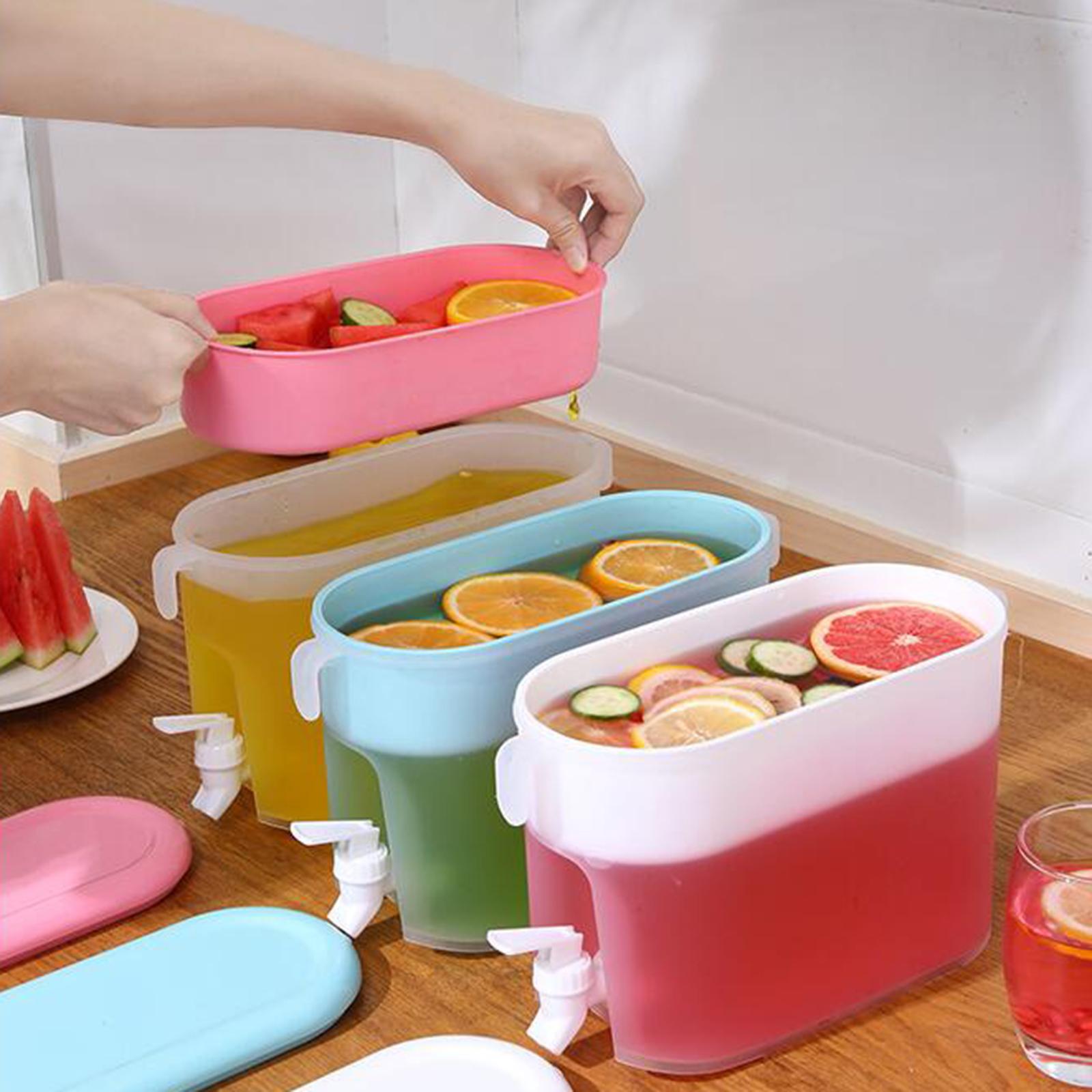 Beverage Dispenser Lemonade Container Ice Tea Juice Pitcher 3.5L for Home Pink